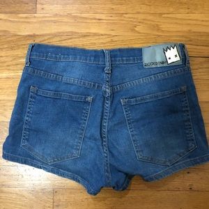 Mid rise blue jeans shorts